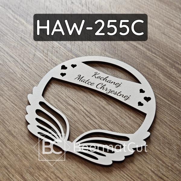 Białe skrzydła na obręczy HAW-255C