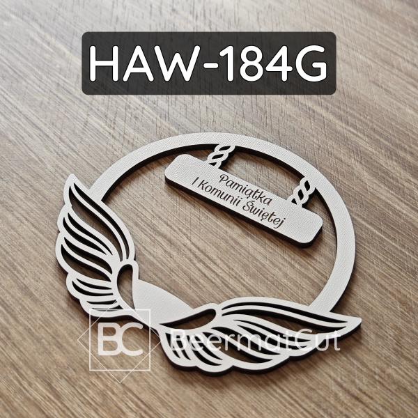 Białe skrzydła anioła na obręczy HAW-184G