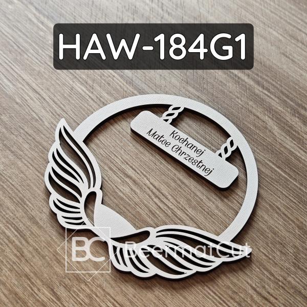 Białe skrzydła anioła na obręczy HAW-184G1
