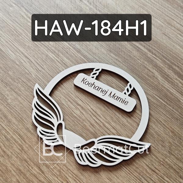 Białe skrzydła anioła na obręczy HAW-184H1
