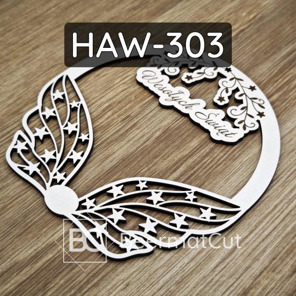 Białe skrzydła na obręczy HAW-303