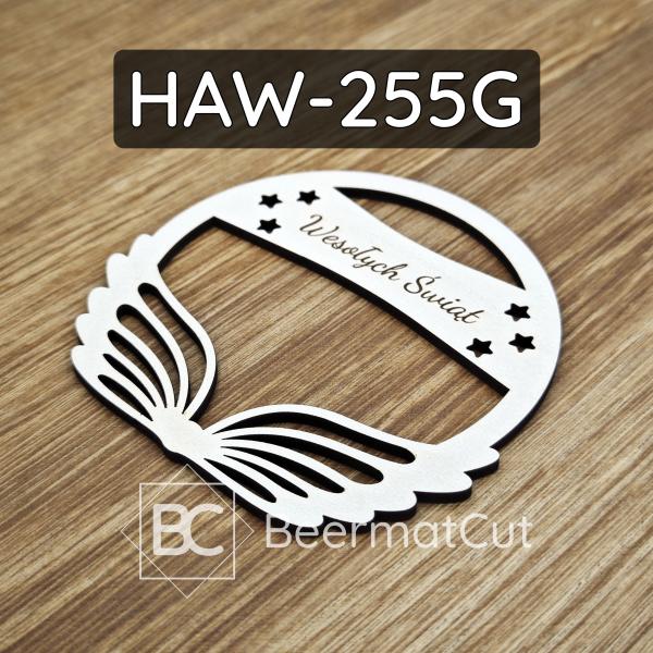 Białe skrzydła na obręczy HAW-255G
