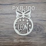 Bombka wycinana laserowo ze sklejki z imieniem LEON, dekoracja świąteczna.