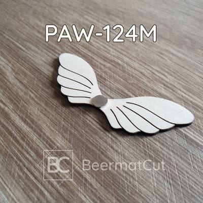 Skrzydła anioła ze sklejki wycinanej laserowo z magnesem do dekoracji i rękodzieła.
