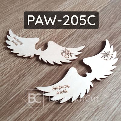 Skrzydła anioła ze sklejki wycinane laserowo do dekoracji świątecznych i makramy.