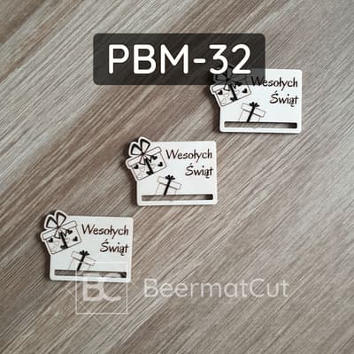 Baza do zakładki z laserowanej sklejki, z motywem świątecznym.