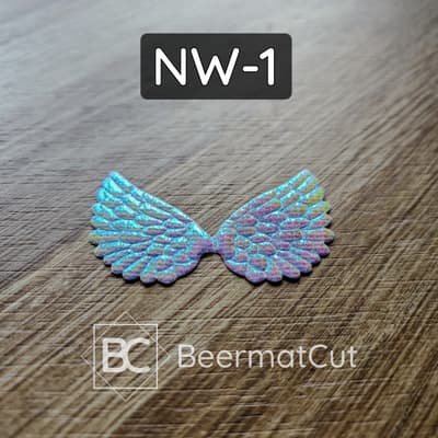 Neonowe skrzydła anioła z laminatu laserowanego do rękodzieła i dekoracji.