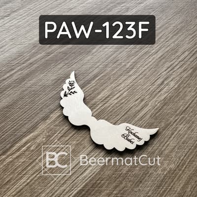 Skrzydła anioła ze sklejki wycinane laserowo, z grawerem Kochanej Babci, do makramy lub dekoracji.