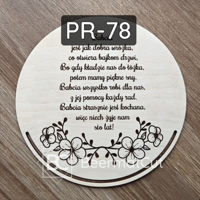 Baza pod makramę z laserowanej sklejki, z grawerem dla Babci, do rękodzieła i dekoracji.