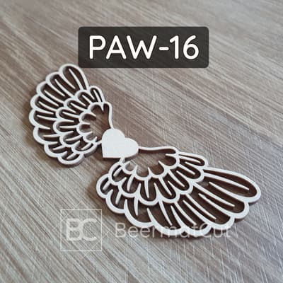 Skrzydła anioła wycinane laserowo ze sklejki do makramy lub dekoracji.