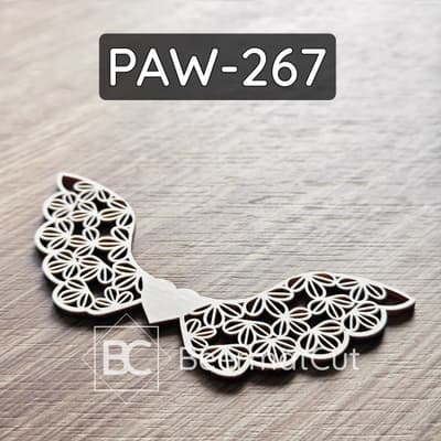 Skrzydła anioła ze sklejki wycinane laserowo, do dekoracji rękodzieła z motywem kwiatowym.