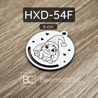 Baza pod makramę laserowana ze sklejki z motywem świątecznego króliczka.