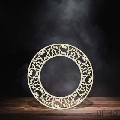 Laser-cut plywood frame, decorative pattern for crafts.