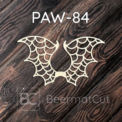 Skrzydła nietoperza wycinane laserowo ze sklejki do dekoracji i rękodzieła.