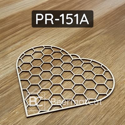 Baza do makramy serce ze sklejki wycinana laserowo z wzorem plastra miodu do rękodzieła.