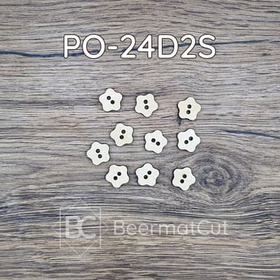 Zestaw guzików, wycinane laserowo ze sklejki, do rękodzieła i dekoracji.