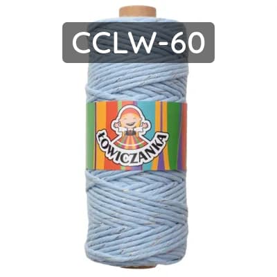 Filo per macramè in cotone 3mm, azzurro con filo oro, per artigianato e decorazioni.