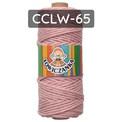 Cordino per macramè in cotone ritorto, rosa confetto, per artigianato e decorazioni.