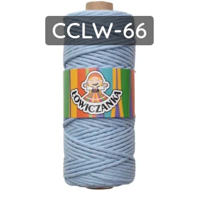 Cordino macramè in cotone ritorto, 3 mm, azzurro chiaro, 100 m per artigianato.