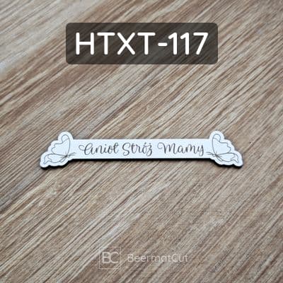 Tabliczka laserowana ze sklejki z napisem Anioł Stróż Mamy i motywem motyli, do dekoracji.
