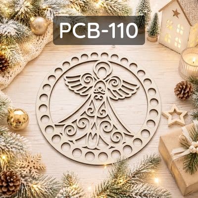 Baza do makramy ze sklejki wycinana laserowo z motywem aniołka, do rękodzieła i dekoracji.
