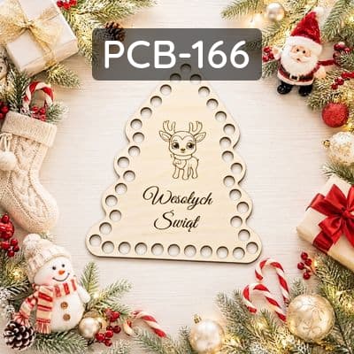 Cerchio per macramè albero di Natale con renna, compensato tagliato laser, per decorazioni natalizie.