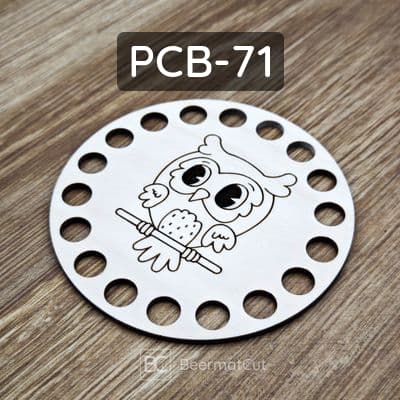 Baza do koszyka/podstawka pod kubek ze sklejki wycinanej laserowo z motywem sowy.